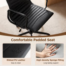 Ribbed High Back Office Chair with Adjustable Height