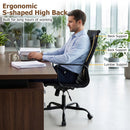 Ribbed High Back Office Chair with Adjustable Height