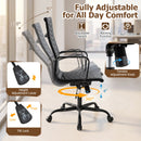 Ribbed High Back Office Chair with Adjustable Height