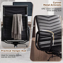 Ribbed High Back Office Chair with Adjustable Height