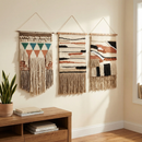 Ophelia Boho Woven Wall Hanging | Cotton Fringe Tapestry with Wooden Rod