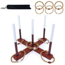 Ring Toss Game Set with 6 Rope Rings and Storage Bag