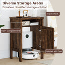 Robot Vacuum Storage Cabinet with Door and Open Shelf for Living Room Bedroom