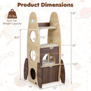 Rocket Cat Tree 47 Inch Large Wooden Cat Tower for Indoor Cats-Natural
