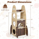 Rocket Cat Tree 47 Inch Large Wooden Cat Tower for Indoor Cats-Natural