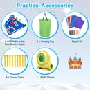 Rocket Theme Inflatable Water Slide Park with 950W Blower