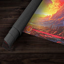 Exploding Red Sunset Landscape Playmat