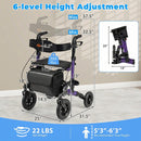 Rollator Walker for Seniors Folding Rolling Walker with Seat