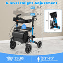 Rollator Walker for Seniors Folding Rolling Walker with Seat