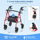 Rollator Walker with Seat and Height Adjustable Handles