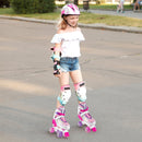 Roller Skates for Teens 4 Sizes Adjustable with Light-up Wheels for Boys Girls Ages 13+