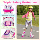 Roller Skates for Teens 4 Sizes Adjustable with Light-up Wheels for Boys Girls Ages 13+