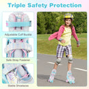 Roller Skates for Teens 4 Sizes Adjustable with Light-up Wheels for Boys Girls Ages 13+