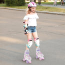 Roller Skates for Teens 4 Sizes Adjustable with Light-up Wheels for Boys Girls Ages 13+