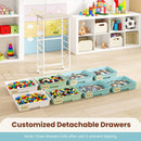 8-Drawer Rolling Storage Cart with Wooden Top and Lockable Wheels