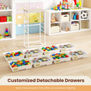 8-Drawer Rolling Storage Cart with Wooden Top and Lockable Wheels