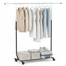 Rolling Clothes Rack Extendable Garment Stand for Hanging Clothes