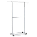 Rolling Clothes Rack Double