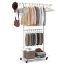 Rolling Clothes Rack Double