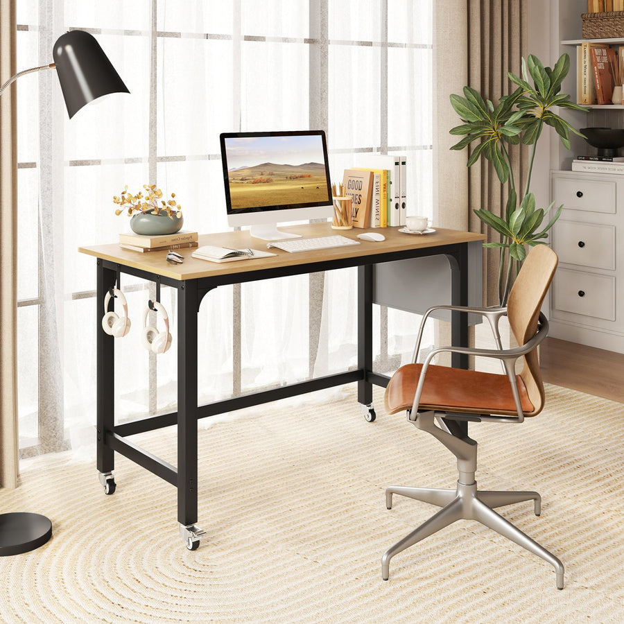 Rolling Computer Desk with Lockable Wheels 48