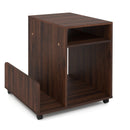 Rolling End Table 3-Tier Mobile Side Table with Side Storage Rack Modern Small Nightstand