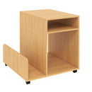 Rolling End Table 3-Tier Mobile Side Table with Side Storage Rack Modern Small Nightstand