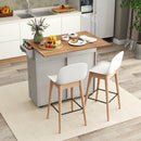 Acacia Wood Outdoor Grill Table with Faux Marble Top and Drop