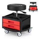Rolling Mechanic Stool with Cushioned Seat & Tool Trays 330 LBS