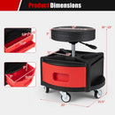 Rolling Mechanic Stool with Cushioned Seat & Tool Trays 330 LBS