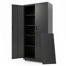 Rolling Metal Storage Cabinet 73" Lockable with 4 Wheels