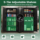 Rolling Metal Storage Cabinet 73" Lockable with 4 Wheels