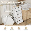 6-Drawer Rolling Storage Cabinet with Wheels - White
