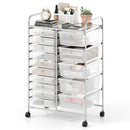 Rolling Storage Cart 15-Drawer Trolley with Chrome Plated Metal Frame