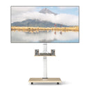 Rolling TV Stand on Wheels Mobile TV Cart for 32-75 Inch TVs Portable AV Cart