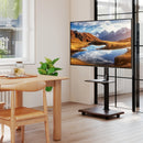 Rolling TV Stand on Wheels Mobile TV Cart for 32-75 Inch TVs Portable AV Cart