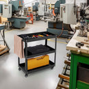 3-Tier Rolling Tool Cart with Spacious Shelves 4 Universal Wheels and 2 Brakes