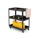 3-Tier Rolling Tool Cart with Spacious Shelves 4 Universal Wheels and 2 Brakes