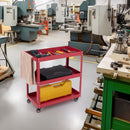 3-Tier Rolling Tool Cart with Spacious Shelves 4 Universal Wheels and 2 Brakes