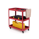 3-Tier Rolling Tool Cart with Spacious Shelves 4 Universal Wheels and 2 Brakes