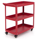 3-Tier Rolling Tool Cart with Spacious Shelves 4 Universal Wheels and 2 Brakes