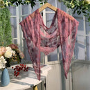 Romance Novel Heroine Stemmed Flowers Embroidered Lace Small Shawl Scarf or Shrug