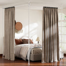Room Divider Curtain Rod with Adjustable Floor to Ceiling Tension Rod (Curtains Not Included)