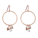 Rose Gold Dangle Hoops Earrings | Gemstones Jewelry