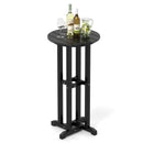 21.5 Inch Round Bar Table Patio HDPE Bar Height Dining Table with Slatted Tabletop