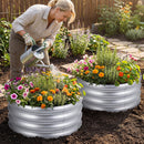 Round Galvanized Raised Garden Bed with Open-Ended Base