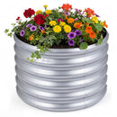 Round Galvanized Raised Garden Bed with Open-Ended Base