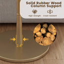 Round Marble Side Table with Stone Finish and Wooden Base for Small Spaces