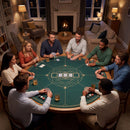 Round Poker Mat for Texas Hold'em 55 inch Portable Foldable Anti-Slip Rubber Base Table Layout