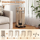 Round Portable Wood Nesting Stools with Locking Casters