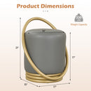 Round Vanity Stool with Gold Halo Design - Faux Leather